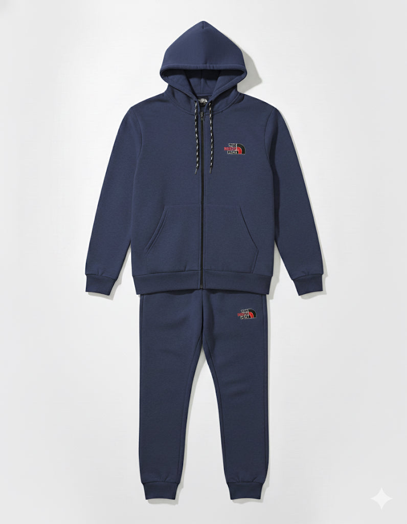 Classic Navy Blue Tracksuit – Cotton Fleece Fabric