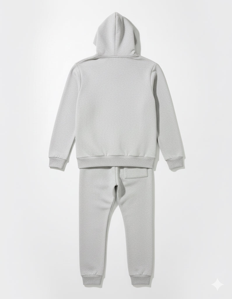 Classic White Tracksuit – Cotton Fleece Fabric