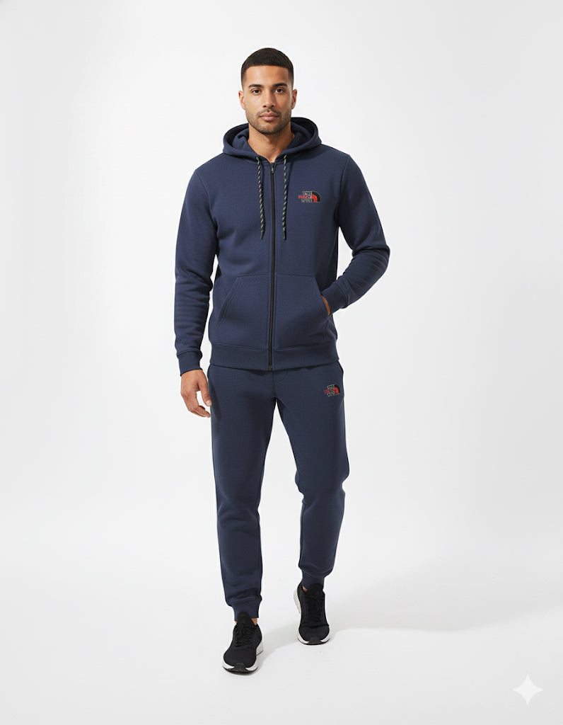 Classic Navy Blue Tracksuit – Cotton Fleece Fabric