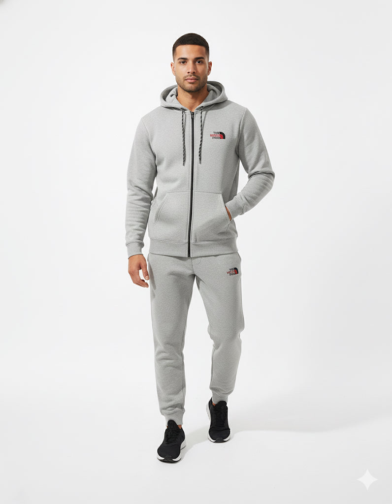 Classic White Tracksuit – Cotton Fleece Fabric