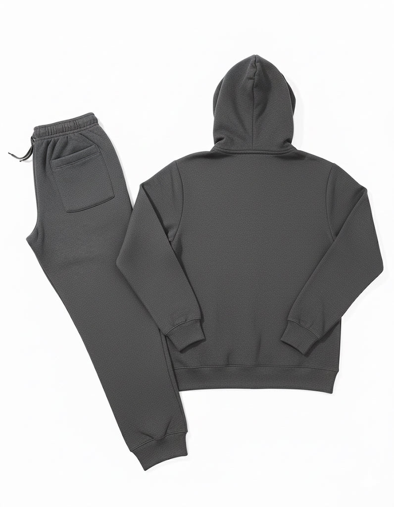 Classic Dark Gray Tracksuit – Cotton Fleece Fabric