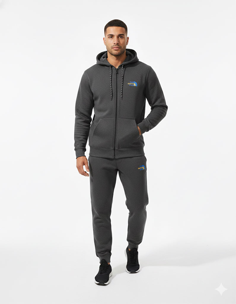 Classic Dark Gray Tracksuit – Cotton Fleece Fabric