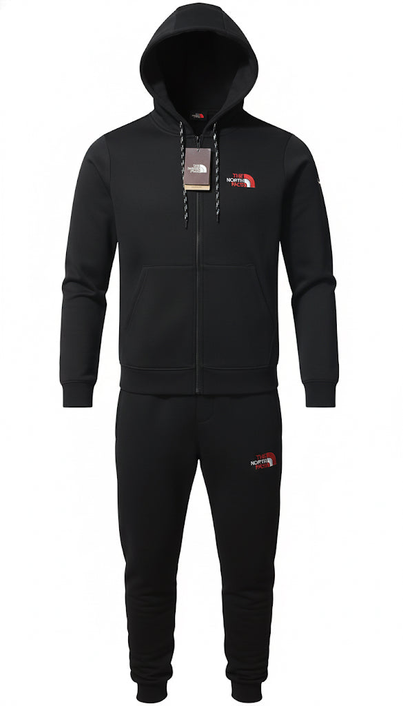 Classic Black Tracksuit – Cotton Fleece Fabric